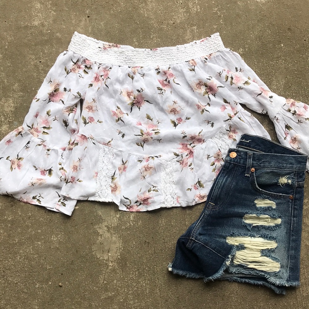 AE Off The Shoulder Floral Top
